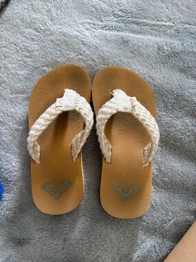 The Children's Place Tan and Cream Braided Flip Flop Sandals
